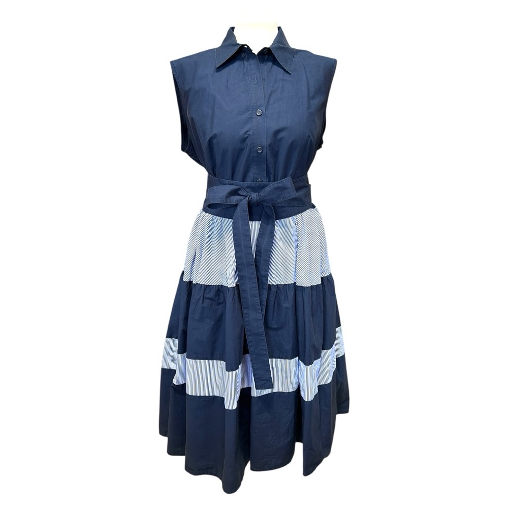 Vineyard Vines Navy and White Midi Dress